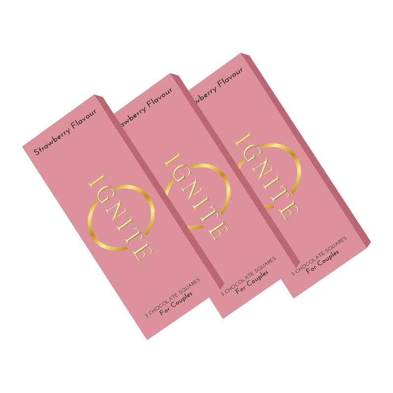 Ignite Chocolate Bars (1 Box) | Luxurious Strawberry flavour Chocolate for Uplifting Mood & Vitality | Ideal for Men & Women Vegetarian and Gluten-Free Delight (Pack of 3 Strawberry) Strawberry Pack of 3