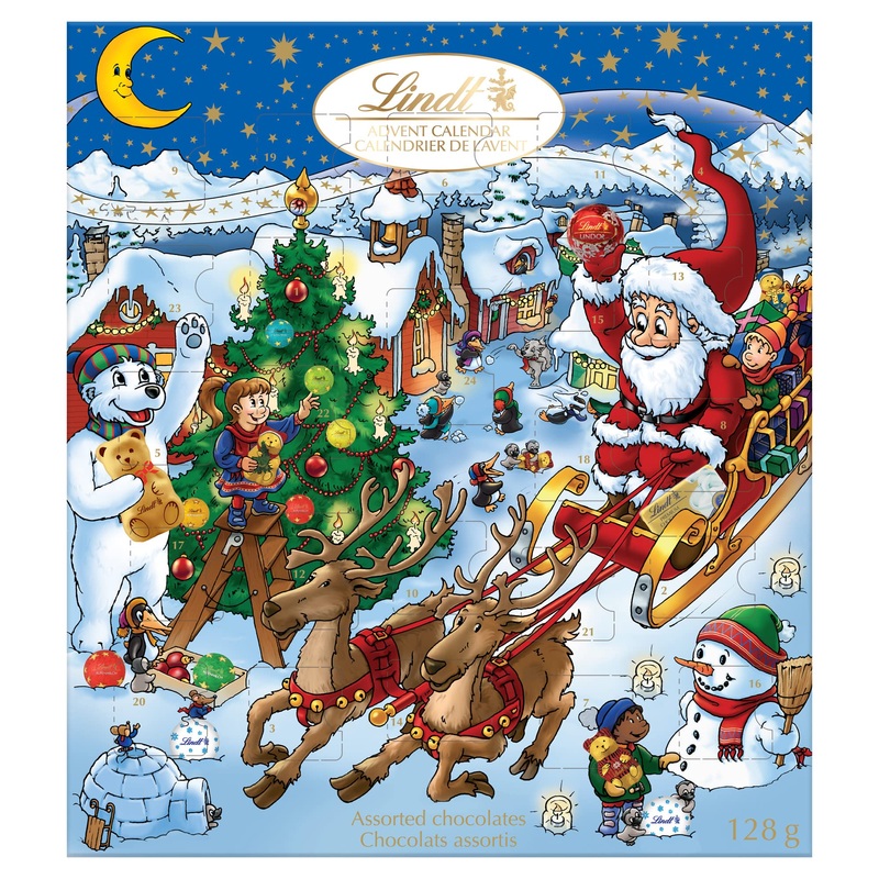 Lindt Kids Christmas Assorted Milk Chocolate Advent Calendar 128 Grams