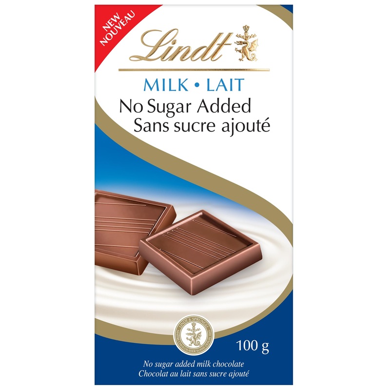 Lindt No Sugar Added Milk Chocolate Bar 100 Grams