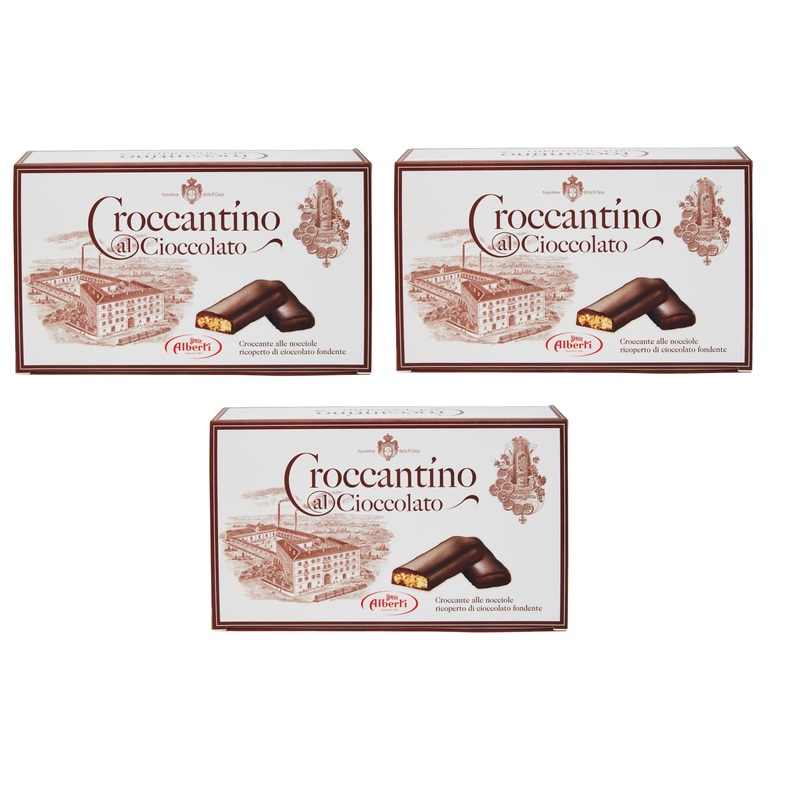 3 x Alberti Strega Chocolate Crunchy Hazelnut Crunchy Covered in Dark Chocolate Crunchy Hazelnut Crunchy Covered in Dark Chocolate 300 g Gluten Free