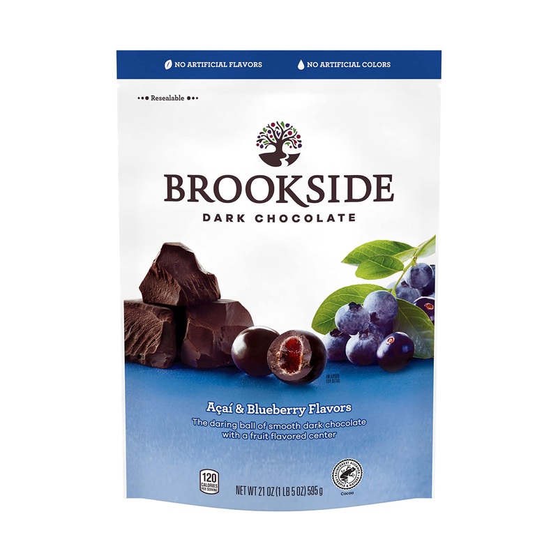 BROOKSIDE Dark Chocolate with Acai and Blueberry Flavors Candy, Resealable Bag, 21 oz Bag