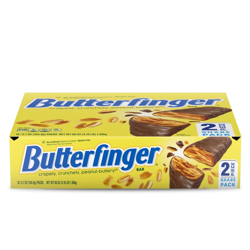 Butterfinger, Chocolatey, Peanut-Buttery, Individually Wrapped Full Size Candy Bars, Great For Halloween Candy, 3.7 Oz, 18 Pack Butterfinger 3.7 Ounce (Pack of 18)