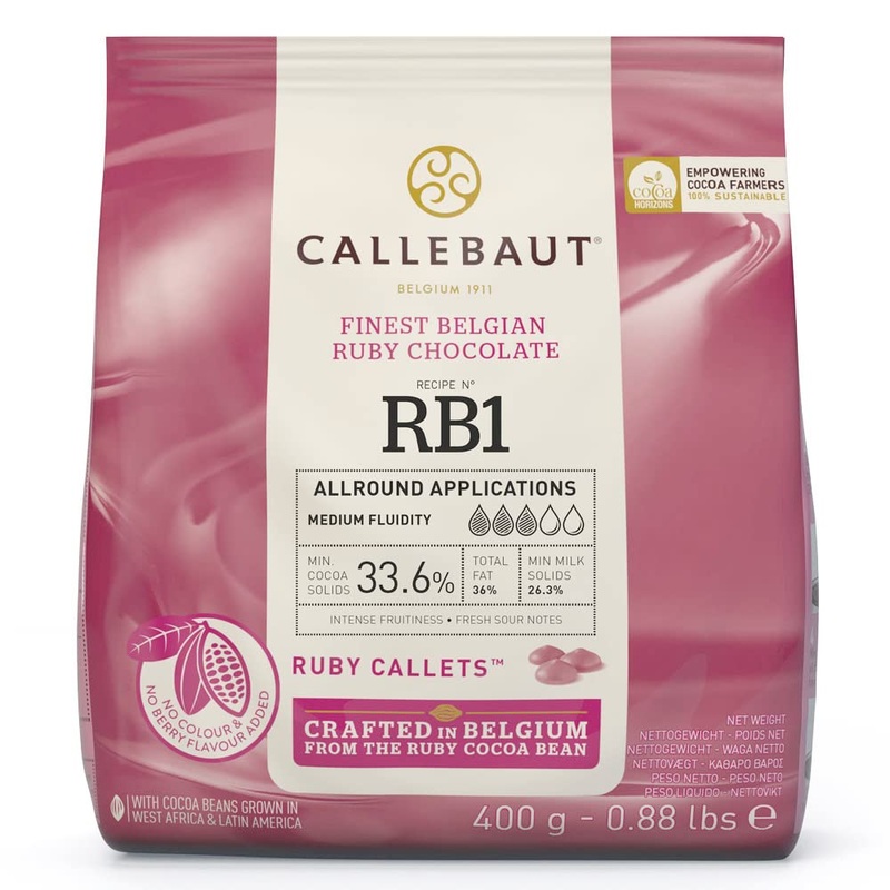 CALLEBAUT Receipe RB1 - Ruby Kuvert re Callets Pinke Schokolade 43 6% Kakao (400 GR)
