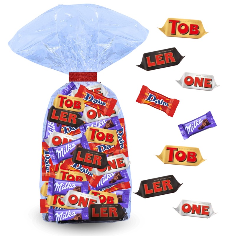 Chocolate Trio | Assortment of 60 Mini-Chocolates Milka Daim Toblerone | 400g Ideal to Share or to Offer for Valentine's Day Easter or a Birthday