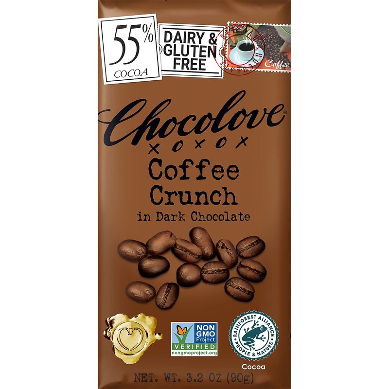 Chocolove Coffee Crunch in Dark Chocolate 55% Cocoa 3.2 oz (90 g)