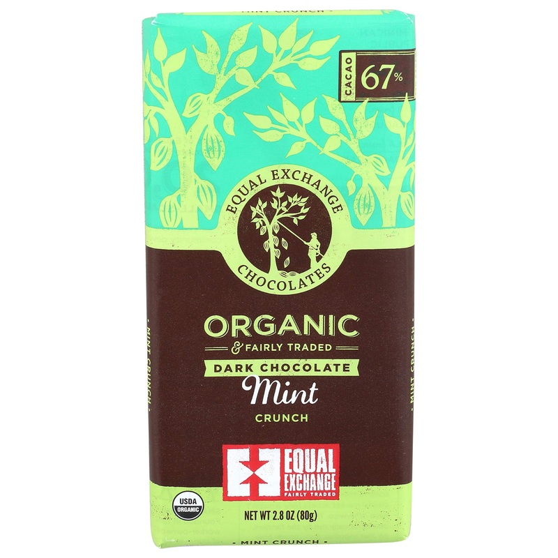 Equal Exchange Organic Dark Chocolate Mint Crunch 80g, 2.8 oz