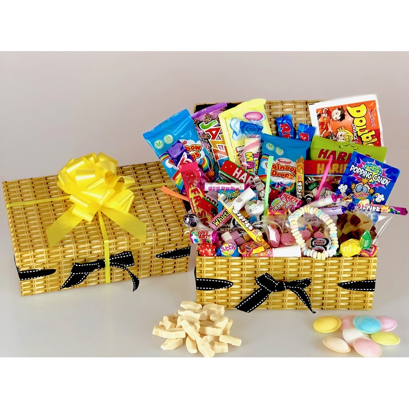 gifthamperz Retro SWEET Hamper - LARGE SELECTION - Keep Sake Gift Box with Bow