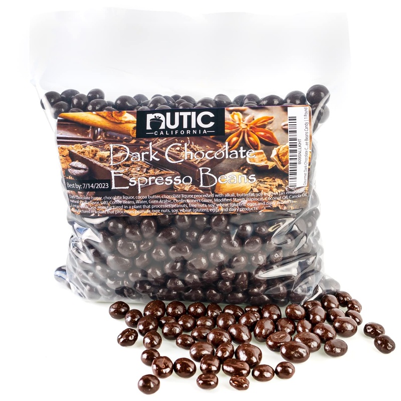 Gourmet Dark Chocolate Covered Espresso Beans | Roasted Chocolate Coffee Beans Candy | 2 Pounds 2 Pound (Pack of 1)