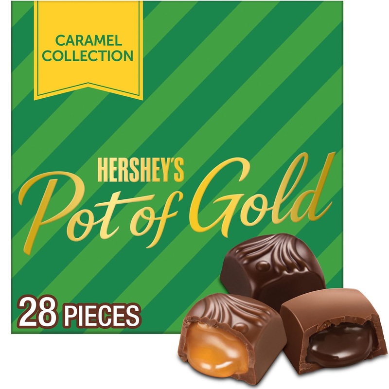 Hershey's Pot of Gold Assorted Caramel Christmas Candy Gift Box 10 oz 28 Pieces
