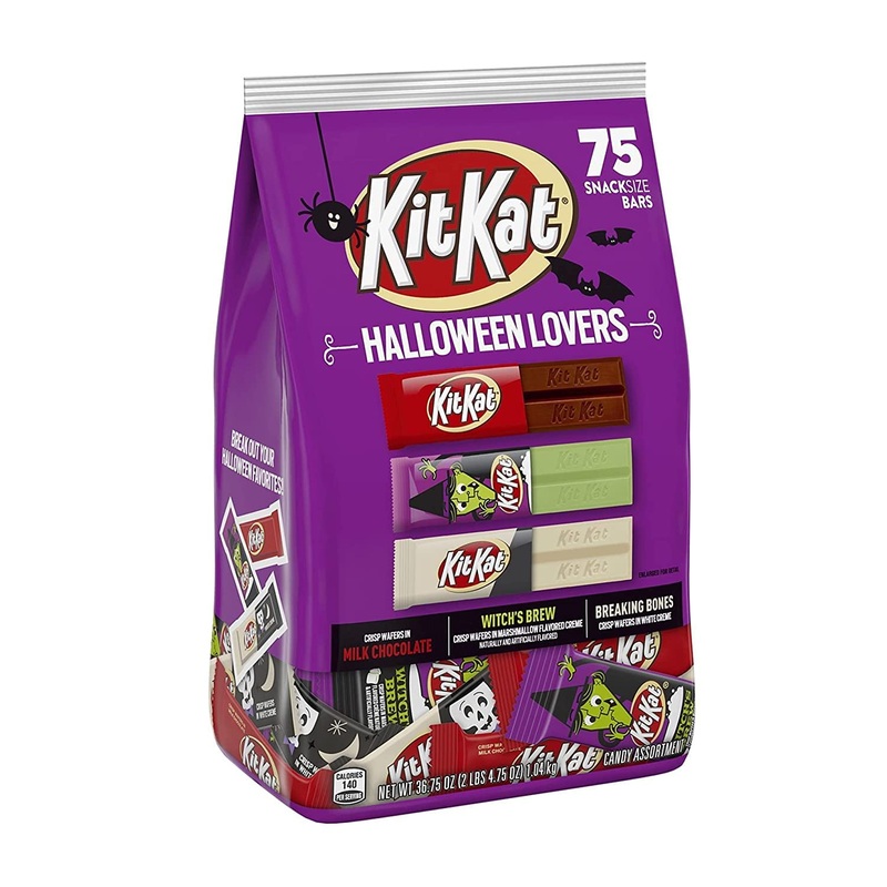 KIT KAT Halloween Lovers Assorted Milk Chocolate and Creme Snack Size Wafer Candy Bars, Halloween, 36.75 oz Bulk Variety Bag (75 Pieces)