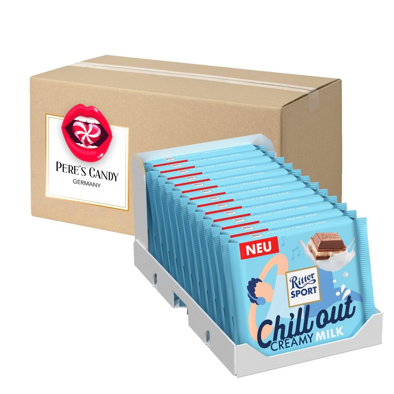 Knight Sport Chill Out Creamy Milk filled whole milk chocolate 12 Pack (12x100g) with gift from Pere's Candy Creamy Milk 12 Pack