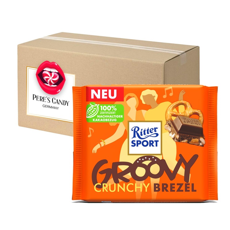 Knight Sport Groovy Crunchy Brezel Milk Chocolate with Brezelst ckchen and Cornflakes 5 Pack (5x100g) with gift from Pere's Candy Crunchy Brezel 5 Pack