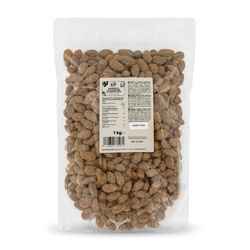 KoRo - Skinny Dipped Chocolate Almonds with Cinnamon 1 kg - Crunchy almonds in a chocolate-cinnamon coating