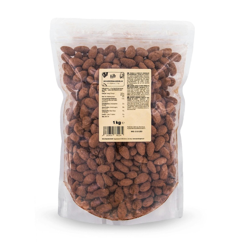 KoRo - Skinny dipped chocolate almonds with cocoa 1 kg - Sweet temptation with dark chocolate and the finest cocoa powder