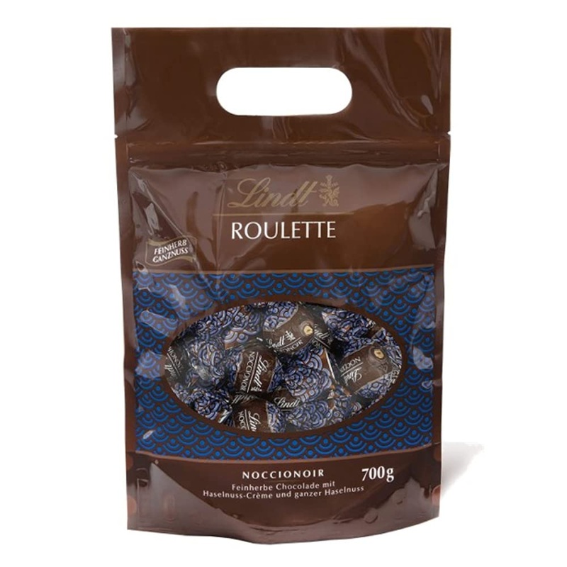 Lindt chocolate roulette balls noccionoir |700 G |Fine cooking chocolate with a whole hazelnut embedded in hazelnut cream |Praline gift |Chocolate Large pack of fine-tune-hazelnut