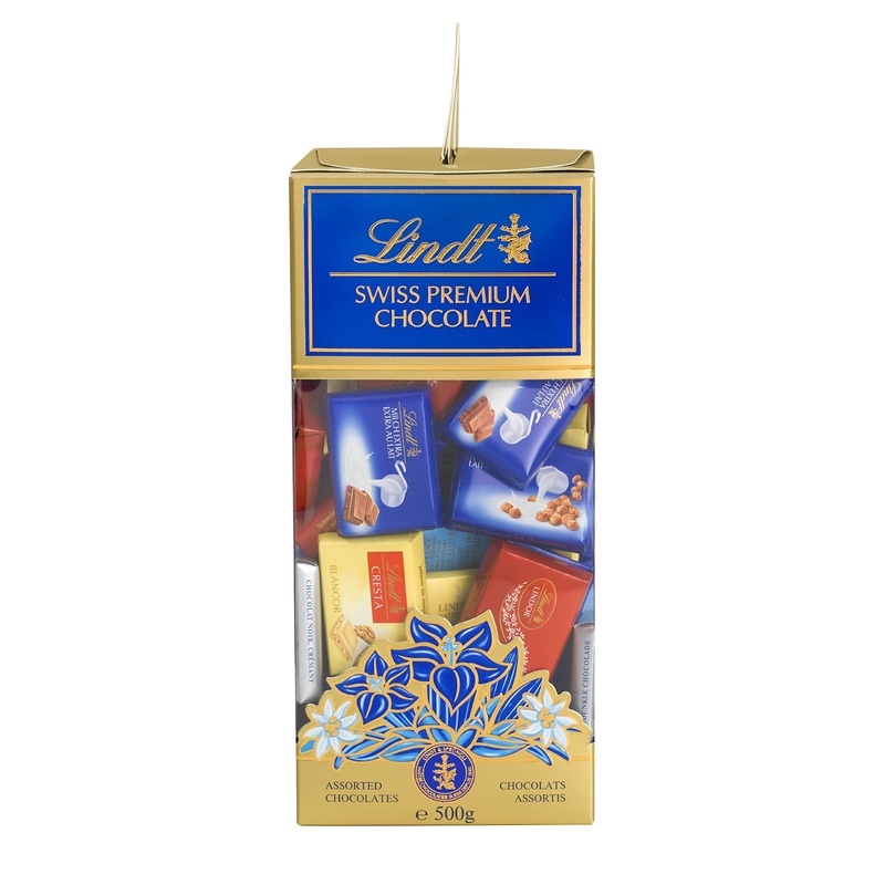 Lindt chocolate swiss napolitain gift box |Mini boards |approx. 70 x mini chocolate die per box |500 g chocolate gift 500 g single