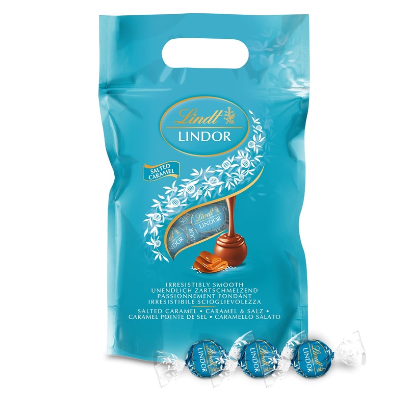 Lindt Lindor Salted Caramel |approx. 80 chocolate balls milk chocolate with a filling made of salt caramel |Large pack chocolate gift 1kg Salted Caramel 1 kg