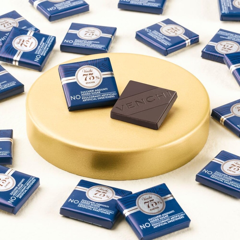 Venchi - Napolitain Chocolat Extra Noir 75% NO Sucres Ajout s 1 kg - NO Edulcorants Artificiels - Sans Gluten - V gan