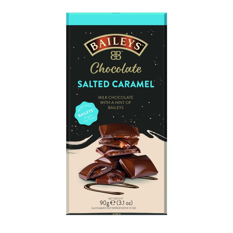 Baileys Chocolate Salted Caramel Bar |1 x 90 g |Dard melting chocolate bar |Filled with Bailey's liqueur and salted caramel table Salted Caramel 90g