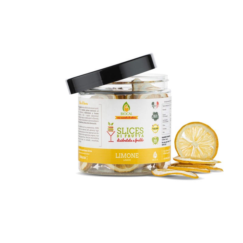 Biocal - dehydrated lemon slices |dried |Canded lemon slices |Dry fruits for cocktails |For baked goods and tea |Refreshing snack |Of course |60gr |approx. 55 slices