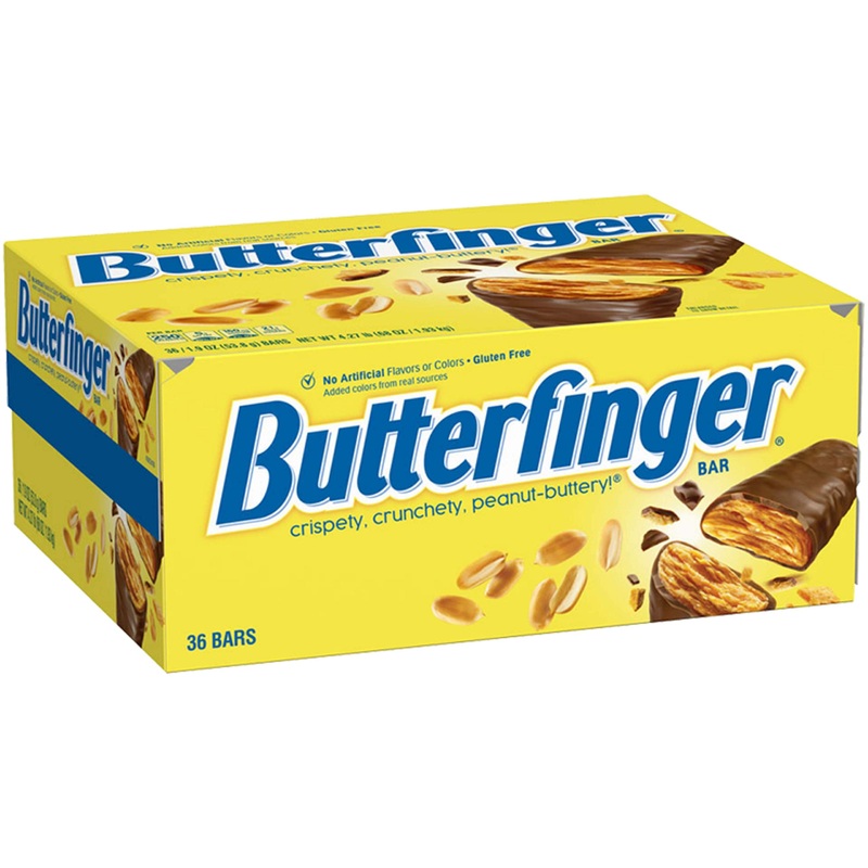 Butterfinger Peanut-Buttery Chocolate-y Candy Bars Individually Wrapped Full Size Bar (Pack of 36-54g Bars) 54 g (Pack of 1)