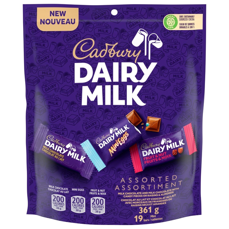 Cadbury Dairy Milk Assorted Chocolate Bars 361 g (19 Mini Bars)