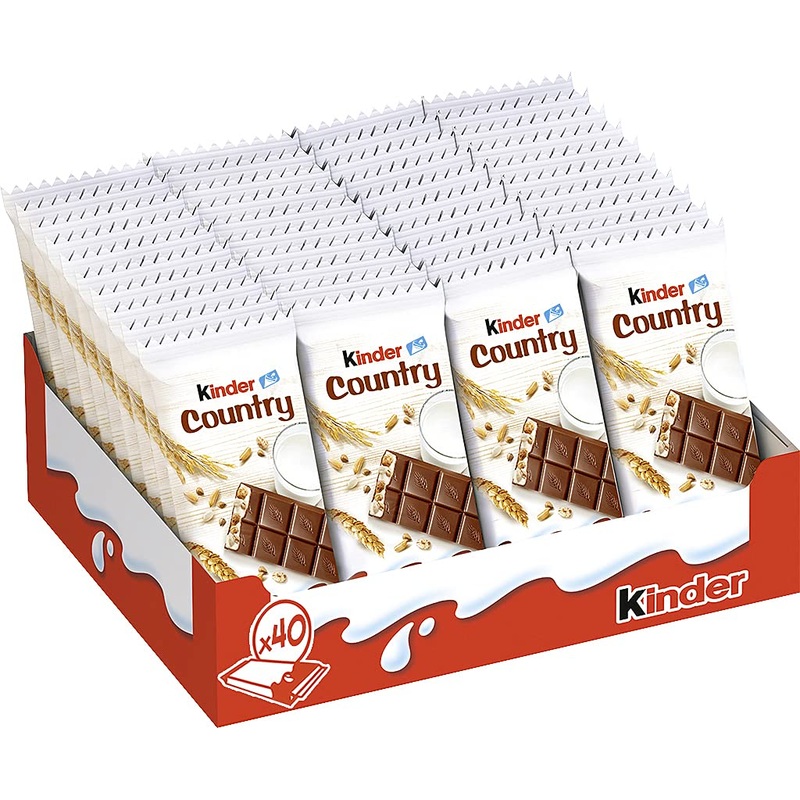 Children Country - filled chocolate with roasted cereals and milk cream - 1 pack with 40 single bars (40 x 23.5 g) 40 bars