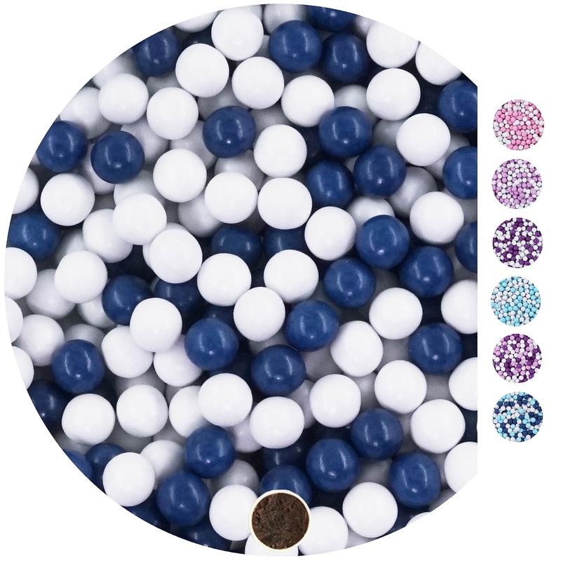 EinsSein 1kg chocolate balls mix small white-dark blue approx. 1cm - wedding gifts baptism communion confirmation perfect for test tubes - alternative for chocolate chips wedding almonds