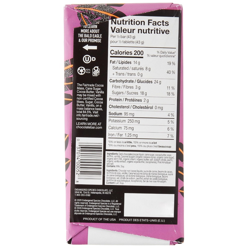 Endangered Species Dark Chocolate with Caramel and Sea Salt 85g