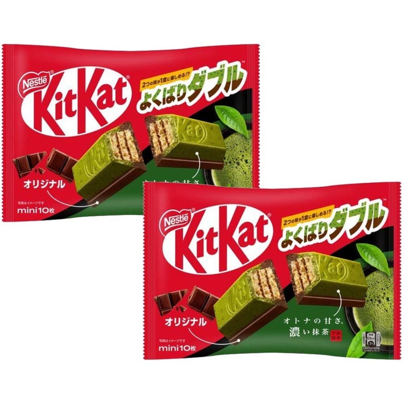 KitKat Mini Matcha Flavor and original milk chocolate 2 bags With MAIKO sticker Pio big bazar
