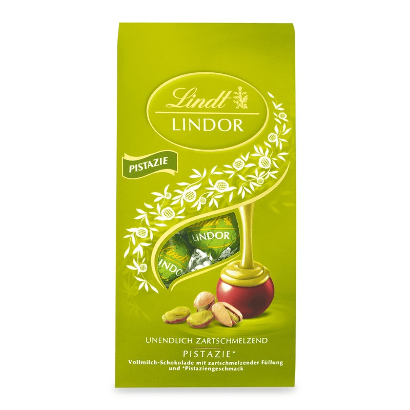 Lindt chocolate lindor balls pistachie |137 g bag |approx. 10 balls whole milk chocolate with a delicate melting pistachio filling |Praline gift |Chocolate gift pistachie full size