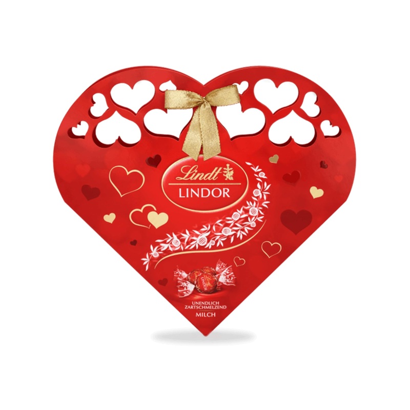 Lindt lindor heart pack infinitely delicate lindor balls milk in a high -quality heart pack 4 pack (4 x 112 g) chocolate 112 g