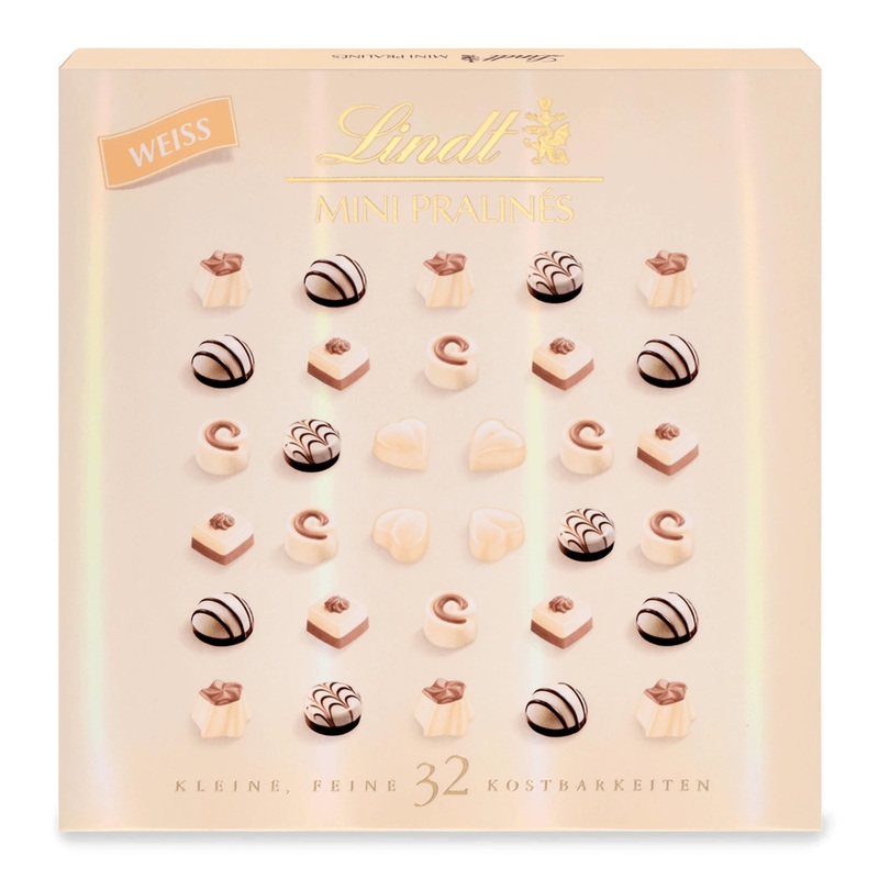 Lindt Mini Pralin s white | 163 g | White chocolate | 32 pralines | Small chocolate gift or praline gift White 163 g
