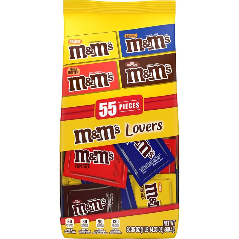 M&M'S Lovers Chocolate Candy Fun Size Variety Assorted Mix Bag, 30.35-Ounce 55 Pieces