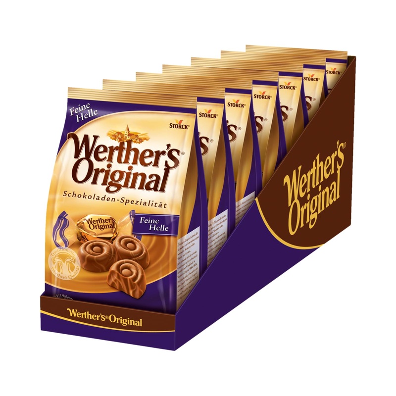 Werther's Original Feine Helle 7 x 153g Fine cream chocolate with a swirl of caramel confectionery Feine Helle 153 g (pack of 7)