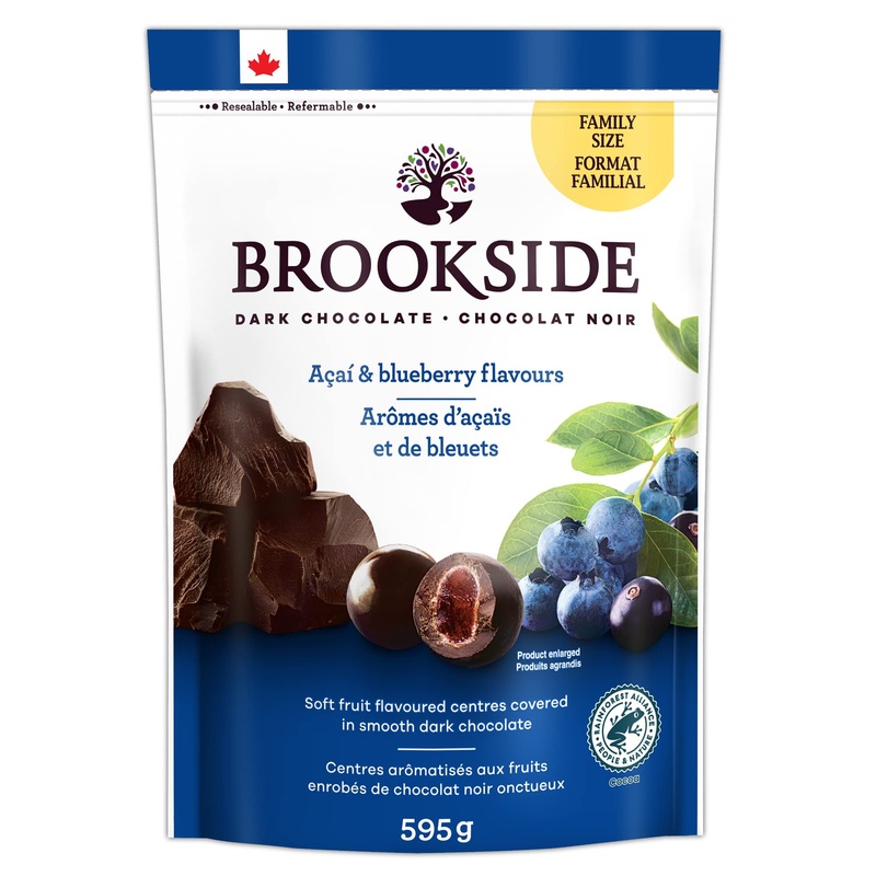BROOKSIDE Dark Chocolate Acai Blueberry Good Candy for Family to Share 595g Dark Chocolate Acai Blueberry 595 g (Pack of 1)