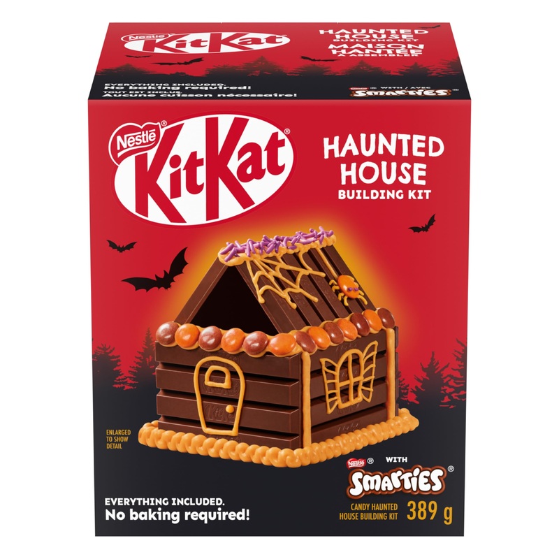 Candy Haunted House Building Kit Halloween Candy And Decorations Included KITKAT Milk Chocolate Wafer Bars SMARTIES Sprinkles Icing And Easy Build Trays No Baking Necessary
