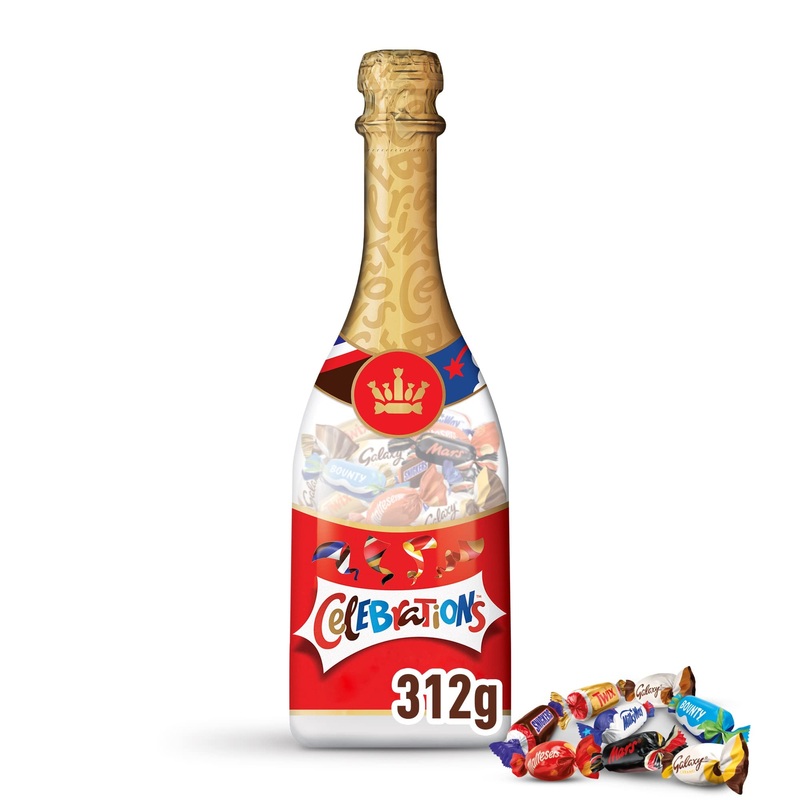 CELEBRATIONS - 1 bottle with assortment of mini chocolates SNICKERS TWIX MARS MALTESERS BOUNTY and others - 312g