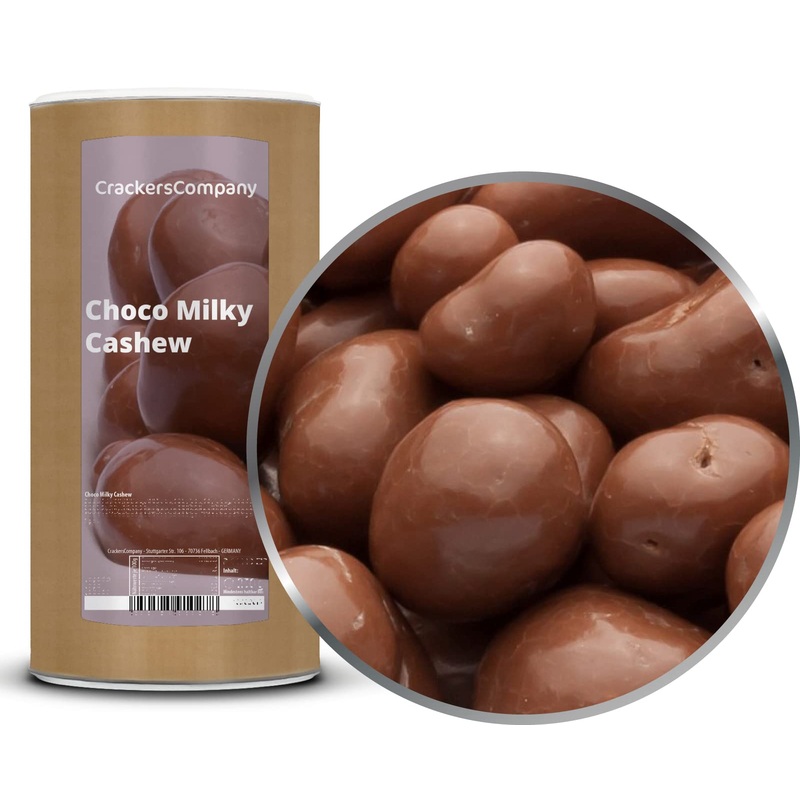 CrackersCompany 'Choco Milky Cashew' (2 x 900g in Membrandose Large) Cashew in whole milk chocolate-crisp cashew kernels in a delicate melting whole milk chocolate 900 g (2 pack)