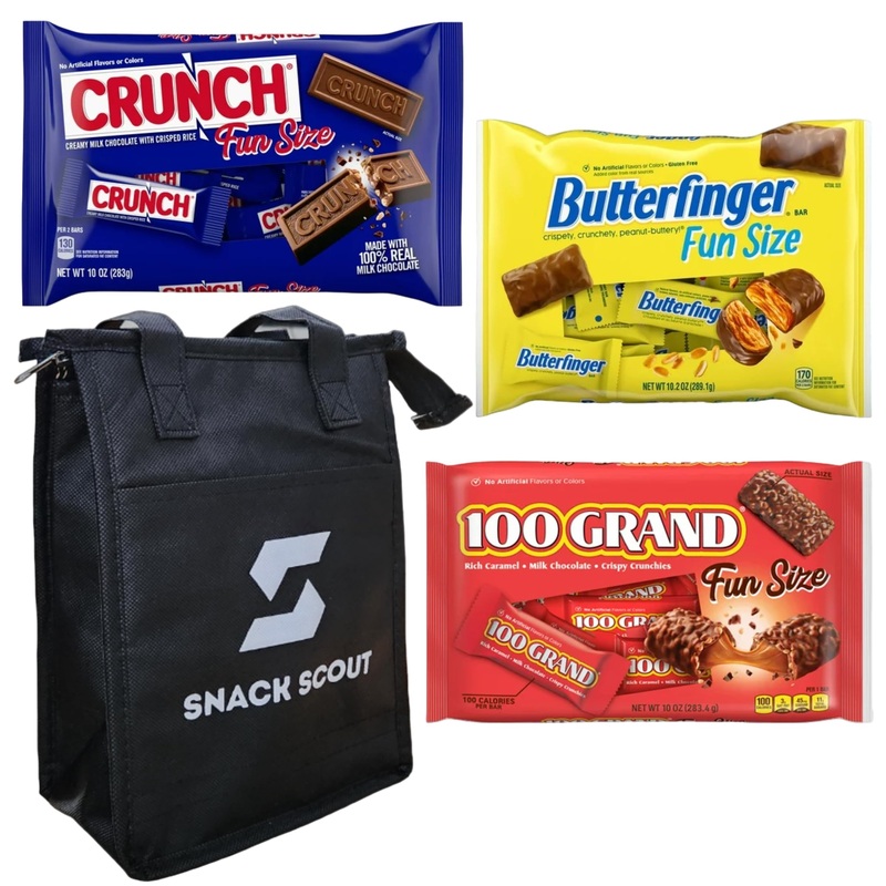 Ferrara American Crunch Butterfinger 100 Grand Chocolate Candy Bars Fun Size Bundle With Snack Scout Lunch Bag