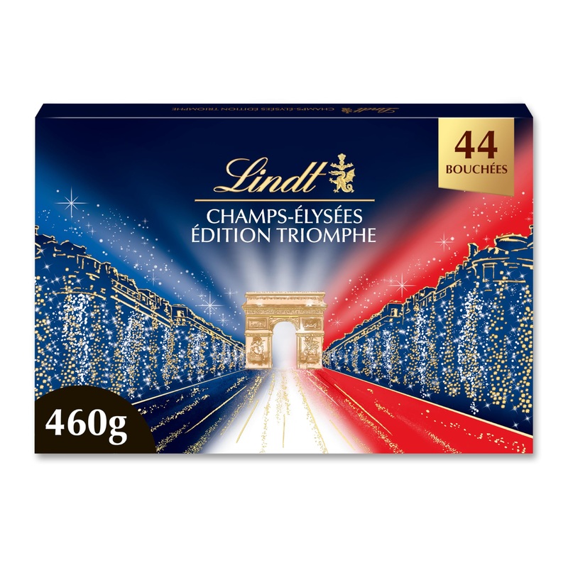 Lindt - Box CHAMPS- LYS ES Triomphe Edition - Assorted Milk Chocolates Black and White - Ideal for Christmas 460g