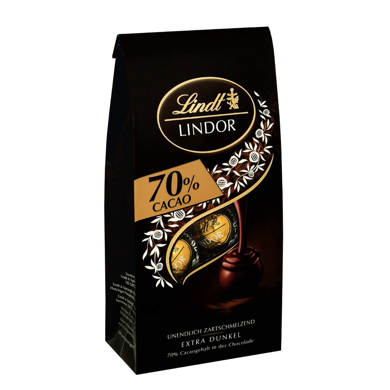 Lindt chocolate lindor balls 70% cocoa extra dark |137 g bag |approx. 10 balls of fine -colored chocolate chocolate with a delicately melting filling |Praline gift |Chocolate gift 70% cocoa 136 g (1 Pack)