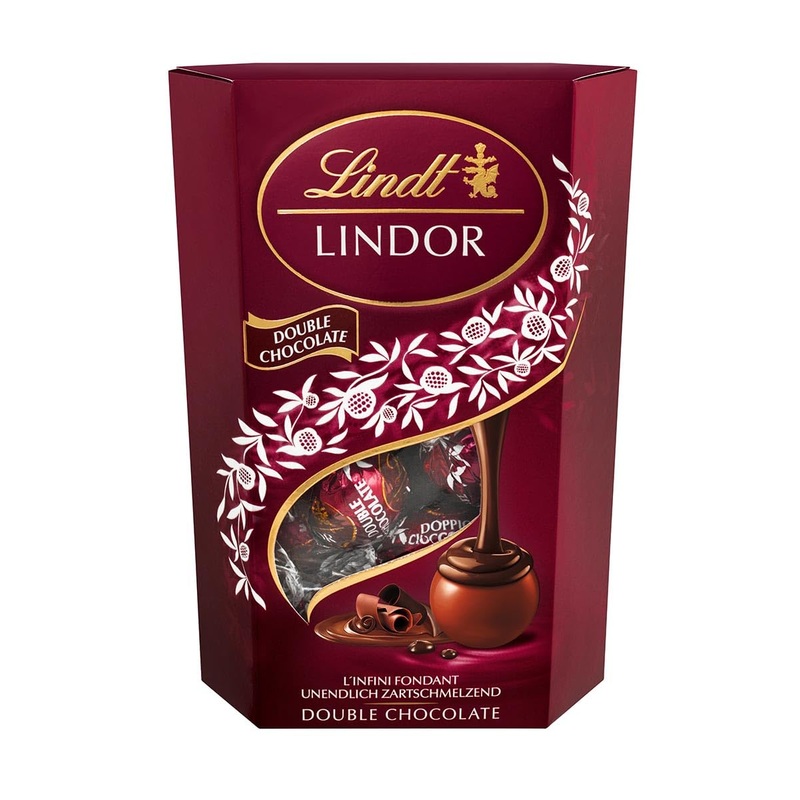 Lindt chocolate lindor balls double chocolate |500 g Cornet |approx. 40 balls balls of full milk chocolate with a delicately melting chocolate cr me filling |Pralines gift |Chocolate gift double chocolate 500g