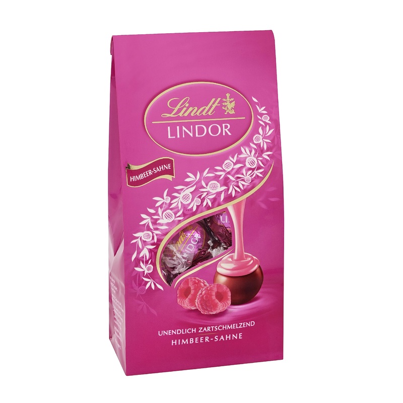 Lindt chocolate lindor balls raspberry |137 g bag |approx. 10 balls whole milk chocolate with a delicate melting raspberry filling |Praline gift |Chocolate gift raspberry 137 g (1 Pack)