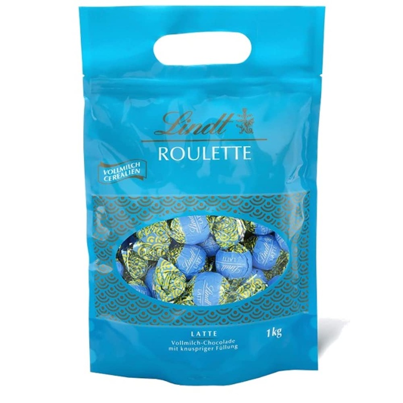 Lindt chocolate roulette balls whole milk cereals |1 kg |Approx. 80 balls whole milk chocolate with crispy cereal filling |Praline gift |Large pack of chocolate |Chocolate gift