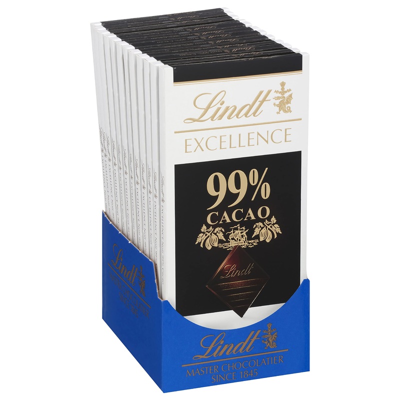 Lindt EXCELLENCE 99% Cocoa Dark Chocolate Bar, 1.8 oz, 12 Pack, Packaging may vary 99% Cocoa Dark Chocolate Noir 1.8 Ounce (Pack of 12)