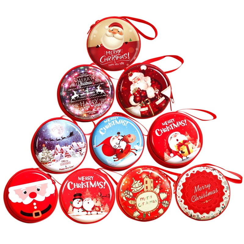 10pcs Christmas Santa Claus Gifts Candy Pouch Coin Purse Bluetooth Headset Carrying Case