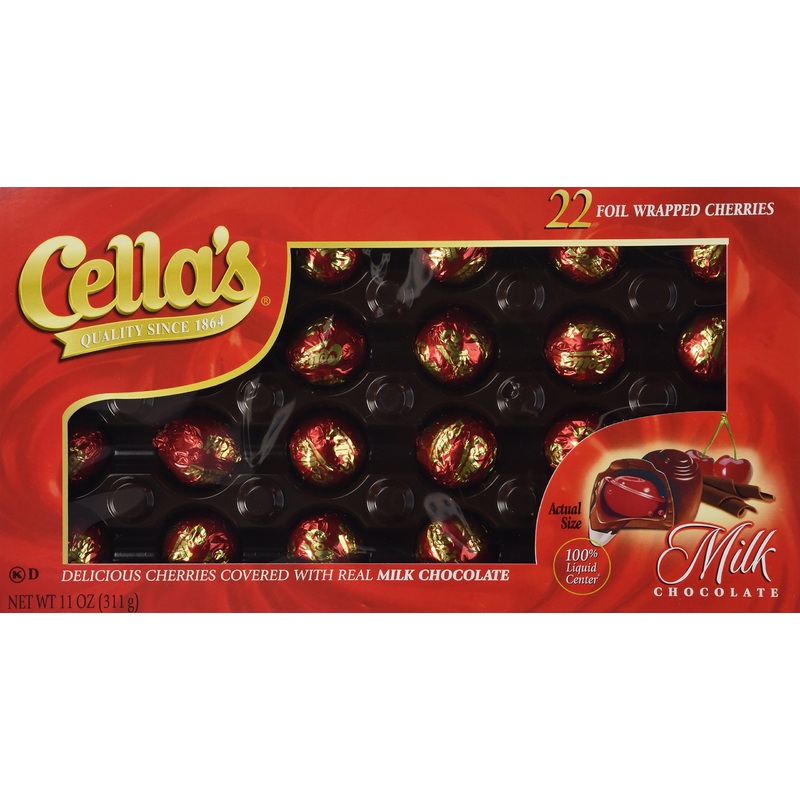Cella's Milk Chocolate Covered Cherries 11oz. Chocolate 22 Count (Pack of 1)