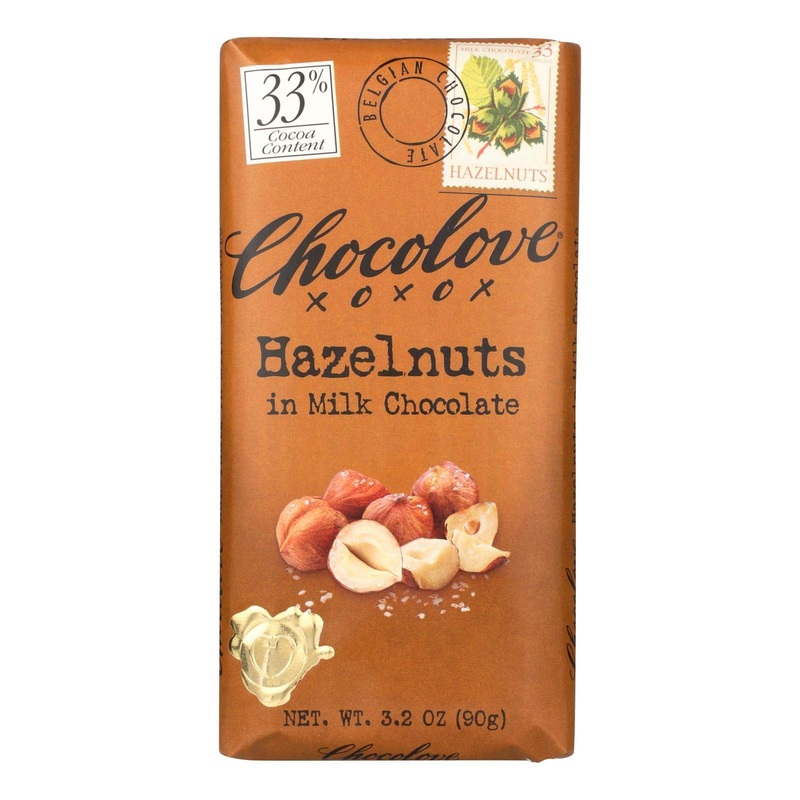 Chocolove Hazelnuts in Milk Chocolate 33% Cocoa 3.2 oz (90 g)