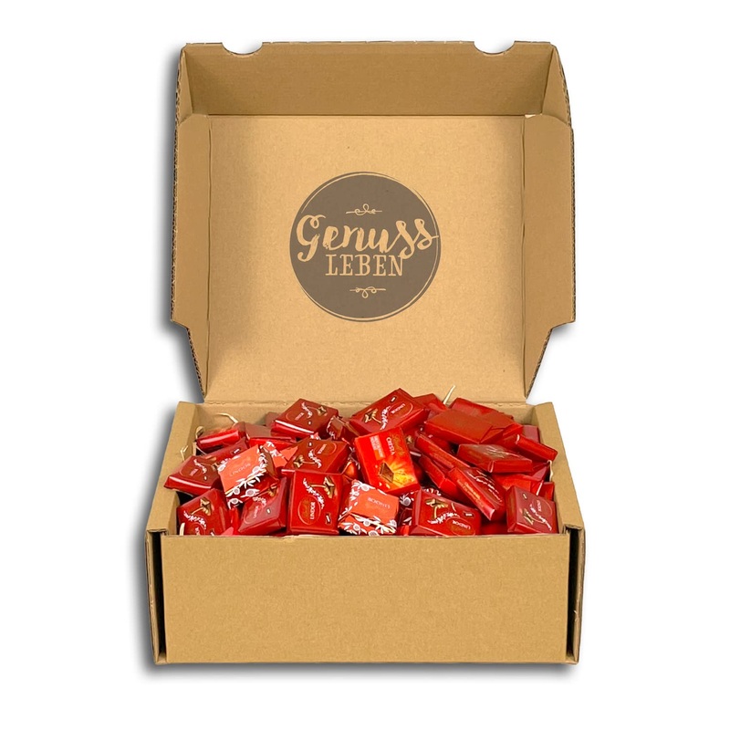 Gourmet box with 1000g Lindt Lindor Naps and Lindt Cresta in a mix ideal as a storage box 1000g Lindt Naps & Cresta